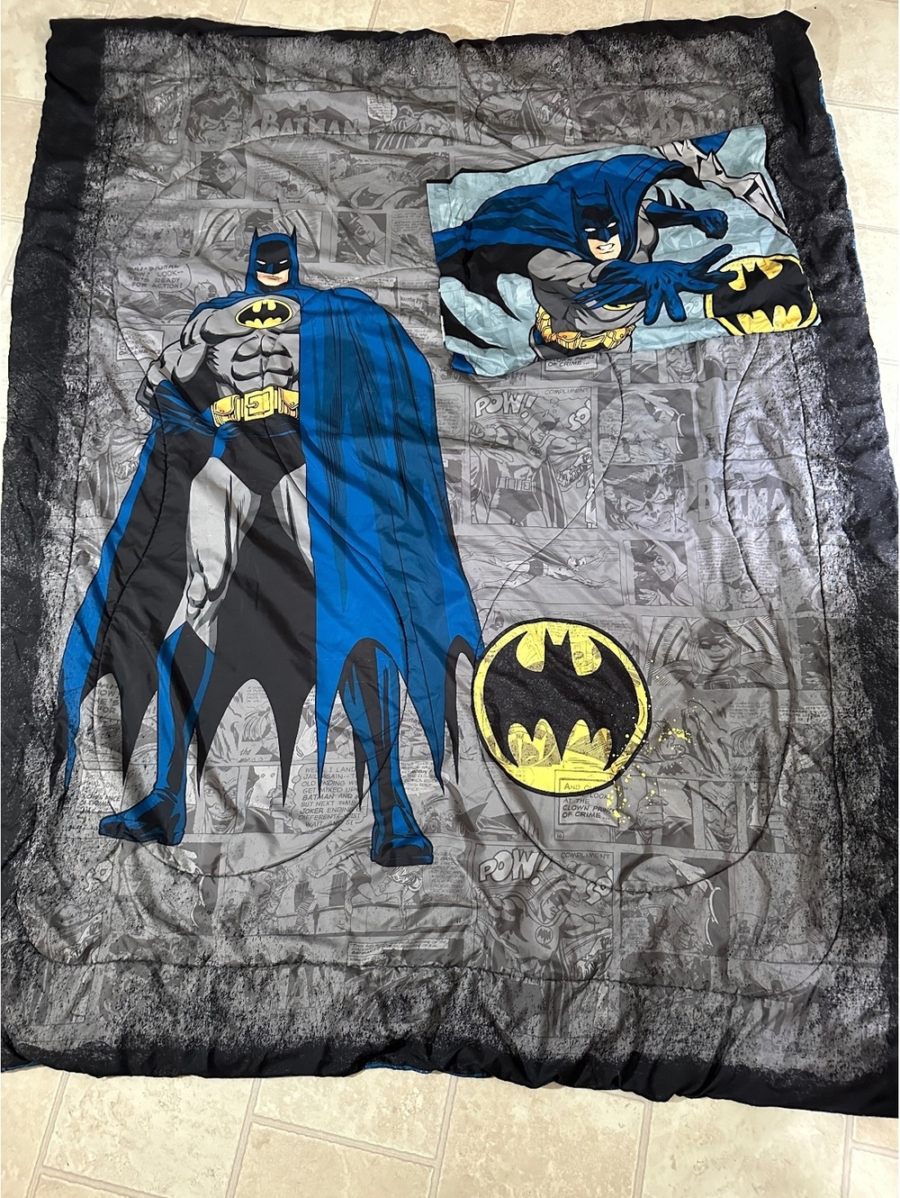 Vintage 1992 Y2K Batman Twin Comforter Set DC Comics Retro Comic Panels